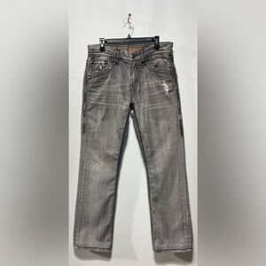 Rock Revival Benjamin Relaxed Straight Men's Grey Jeans Size 33 Inseam 32”